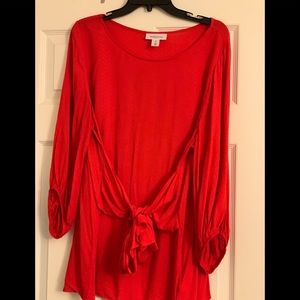 Motherhood maternity orange top w/ cute tie detail